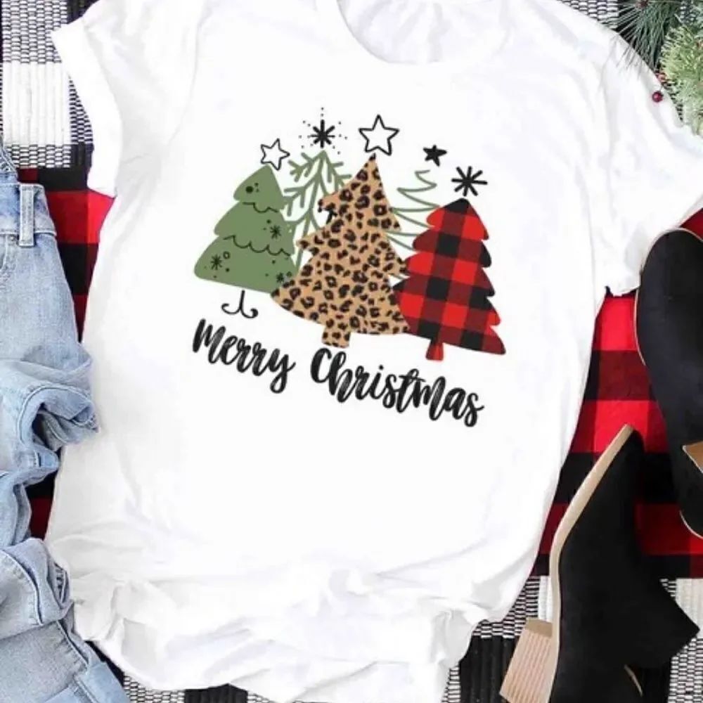 Leopard Print Christmas Tree Tee - Picture 2 of 3